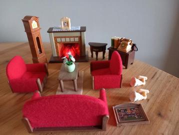 Sylvanian families vintage bankstel/klok/brandende haard beschikbaar voor biedingen