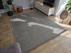 Vloerkleed glad geweven patroon beige/antraciet (Ikea), Huis en Inrichting, Ophalen, Gebruikt, Beige, 200 cm of meer