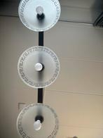 Mooie hanglamp met drie glazen kappen en met twee kappen, Ophalen, Griekse stijl, Minder dan 50 cm, Glas