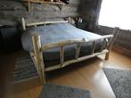 boomstam bed boxspring western bed eiken balken bed, Ophalen, Western, 180 cm, Hout
