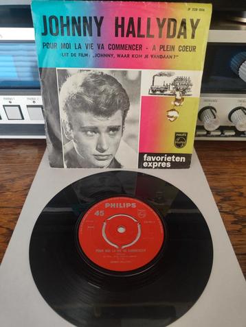 Johnny Hallyday - Pour Moi La Vie Va Commencer - Single beschikbaar voor biedingen