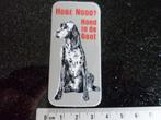 sticker hoge nood? hond in de goot poep vintage, Verzenden, Zo goed als nieuw, Dier en Natuur