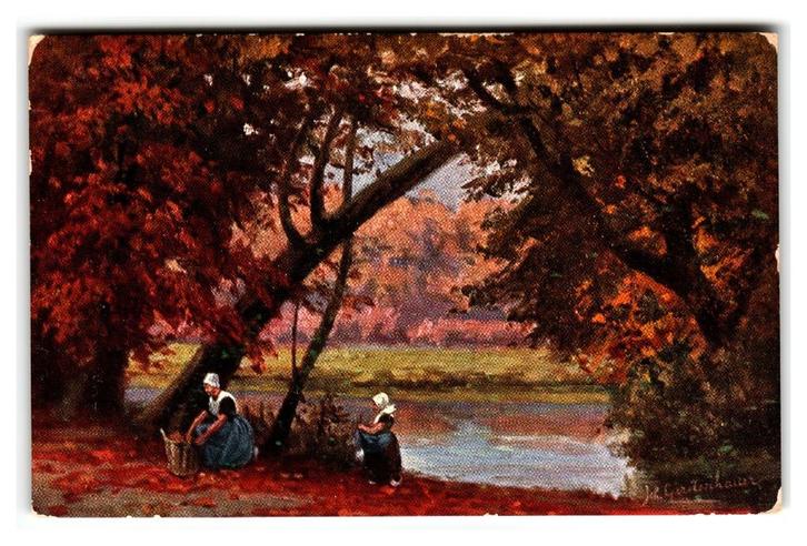 J. G. Gerstenhauer, Herfst in het bos, Verzamelen, Ansichtkaarten | Themakaarten, Gelopen, Voor 1920, Overige thema's, Verzenden