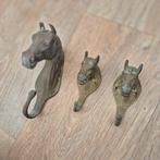Vintage Paarden Wandhaken Set, Huis en Inrichting, Woonaccessoires | Kapstokken, Gebruikt, Wandhaken, Ophalen of Verzenden, Minder dan 100 cm
