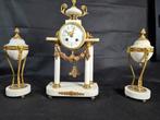 Antiek Marmer Klokkenstel met Cups - Werkend!, Antiek en Kunst, Ophalen of Verzenden