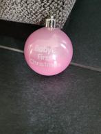 Roze Plastic kerstbal " Baby's First Christmas ", Diversen, Kerst, Ophalen of Verzenden, Zo goed als nieuw