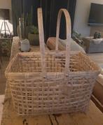Bamboe hengsel mandje, Ophalen of Verzenden, Nieuw, Rond, Riet
