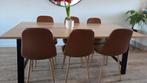 6 Cognac kleurige eetkamerstoelen - nette staat, Huis en Inrichting, Tafels | Eettafels, Ophalen, 50 tot 100 cm, Zo goed als nieuw