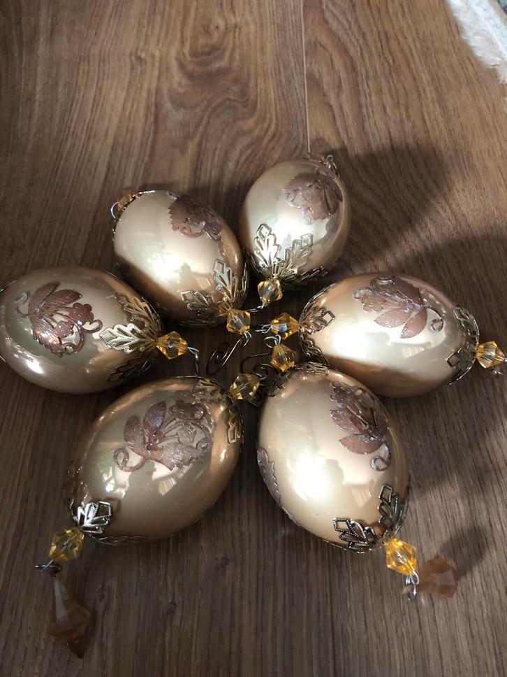 Prachtige Barok achtige goud en zilver kerstversieringen, Diversen, Kerst, Zo goed als nieuw, Ophalen of Verzenden