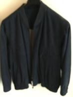 Herenjas suède, donkerblauw maat xl, Kleding | Heren, Ophalen, Zo goed als nieuw, Maat 56/58 (XL), Blauw