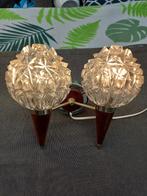 Vintage wandlampje met kristallen bollen, jaren '60., Ophalen of Verzenden, Gebruikt, Glas, Vintage, jaren '60, midcentury