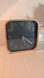 Vintage IKEA Klok Piro - Plywood Grijs Analoog, Ophalen of Verzenden, Gebruikt, Analoog