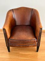 Bieden! Clubfauteuil schapenleer merk Lounge Atelier, Huis en Inrichting, Fauteuils, Ophalen, Gebruikt, Minder dan 75 cm, Leer