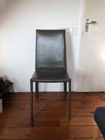 Grijze leren stoelen Arrben Italy 4x, Ophalen, Gebruikt, Arrben Italy, Leer