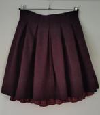 wollen rok met plooien M/L (Italiaans design), Maat 38/40 (M), Paars, Ophalen of Verzenden, Gedragen