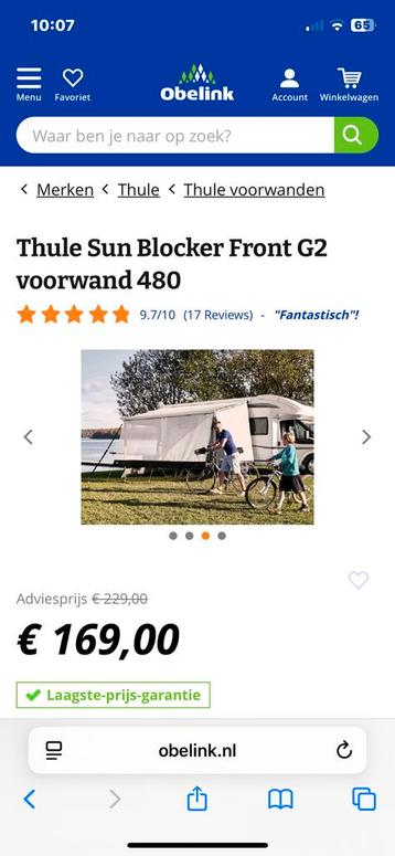Sunblocker, zonnenscherm camper, caravan beschikbaar voor biedingen