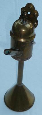 Oude Koperen Olielamp, Snotneus of Snottebel Hoogte 32 cm., Ophalen of Verzenden
