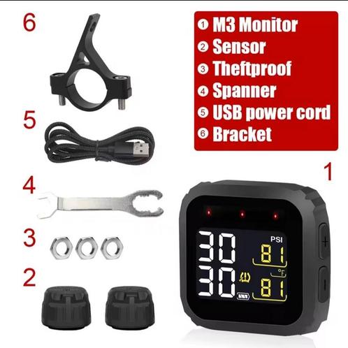 M3 TPMS bandenspanning accu usb, Motoren, Accessoires | Overige, Zo goed als nieuw, Ophalen of Verzenden