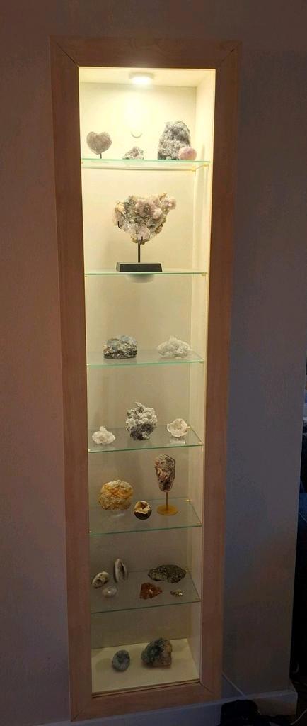 Vitrinekast met verlichting, Huis en Inrichting, Kasten | Vitrinekasten, Gebruikt, 150 tot 200 cm, 50 tot 100 cm, 25 tot 50 cm