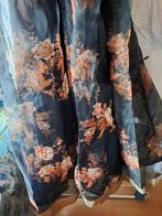 Organza Rok Plooien | Zwart met bloemenprint | India, Ophalen, Nieuw, Maat 38/40 (M), Sjaal