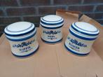 Vintage Voorraadpotten Koffie Meel Suiker Blauw Wit, Antiek en Kunst, Ophalen
