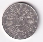 Oostenrijk 25 Shilling 1957 met randtikje, Ophalen of Verzenden, Oostenrijk, Losse munt, Zilver