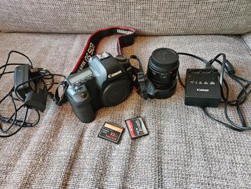 Canon EOS 5D Mark II + Canon EF 50mm F/1.8 II + Accessoires beschikbaar voor biedingen