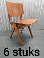 vintage houten stoel stoelen eetkamerstoelen kerkstoelen, Huis en Inrichting, Vijf, Zes of meer stoelen, Vintage mid century jaren 50 60 eetkamerstoelen kerkstoelen
