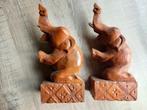 2 Vintage Houten Boekensteunen Olifant, Ophalen of Verzenden