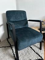 Luxe fauteuil petrol met metalen frame, Huis en Inrichting, Fauteuils, Ophalen, Zo goed als nieuw, Minder dan 75 cm, 50 tot 75 cm