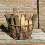 Zinken brandhout / aardappelen draadmand / korf., Overige materialen, Rond, Gebruikt, Mand