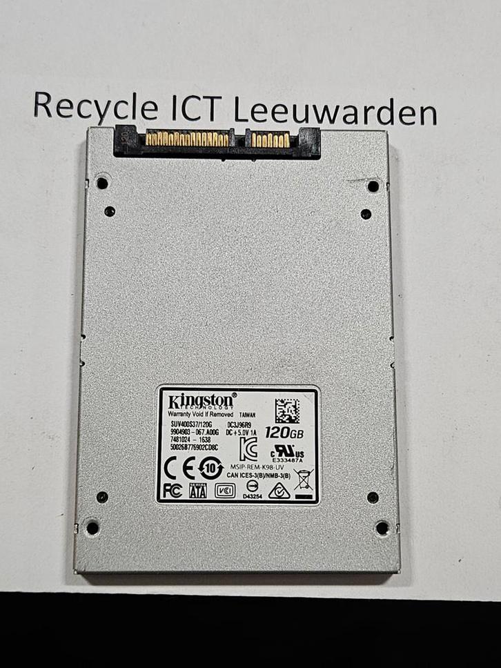 Kingston 120gb laptop ssd hdd hardeschijf grijs, Computers en Software, Harde schijven, Gebruikt, Laptop, Intern, SSD, SATA, Ophalen of Verzenden