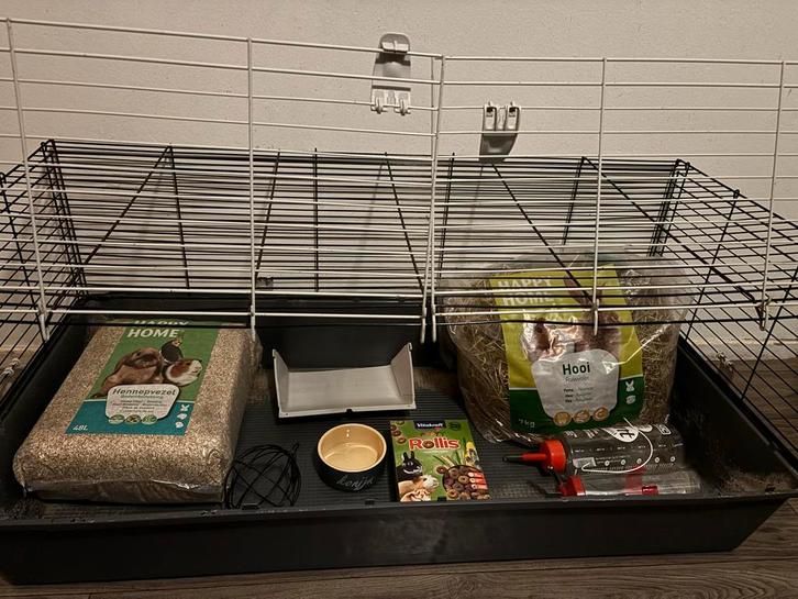 Konijnenk kooi binnen, Dieren en Toebehoren, Knaagdieren en Konijnen | Hokken en Kooien, Gebruikt, Kooi, Minder dan 60 cm, 110 cm of meer
