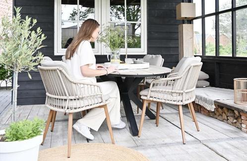 Rope Dining Tuinstoel Isabel & Polywood tuintafel., Tuin en Terras, Tuinsets en Loungesets, Nieuw, Tuinset, Aluminium, Meer dan 8 zitplaatsen