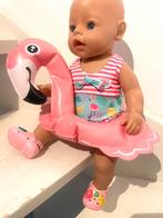 Babyborn set: badpak, opblaasflamingo en schoentjes, Ophalen of Verzenden, Zo goed als nieuw, Babypop
