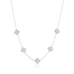 Zilverkleurige ketting met klavertjes, Overige materialen, Verstelbaar, Nieuw, Ophalen of Verzenden