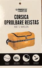 Nieuwe, gele oprolbare reistas (85 liter) met wieltjes, Wieltjes, 30 cm of meer, Geel, Nieuw