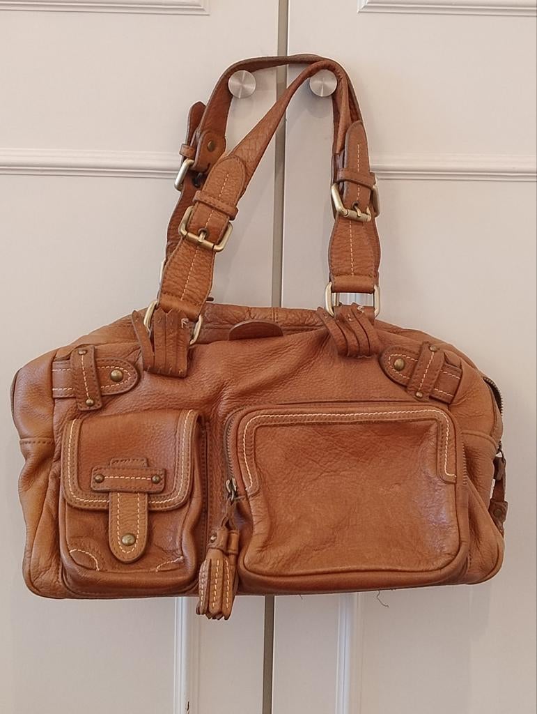 Massimo Dutti Leren Handtas - Vintage, Ophalen of Verzenden, Gebruikt, Bruin, Handtas
