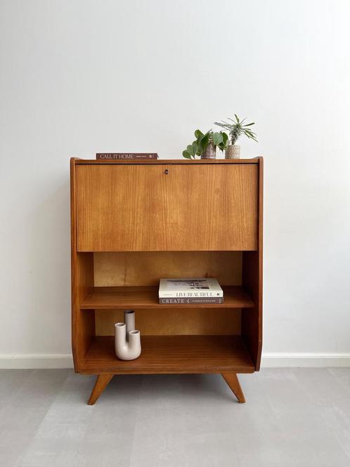 Vintage teak highboard/kast, jaren 60/Deens design, Huis en Inrichting, Kasten | Ladekasten, Gebruikt, Minder dan 100 cm, 50 tot 100 cm
