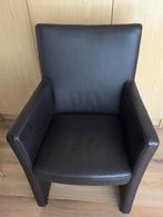 Fauteuil, Bureaustoel, Eetkamerstoel., Ophalen, Bruin, Leer, Zo goed als nieuw