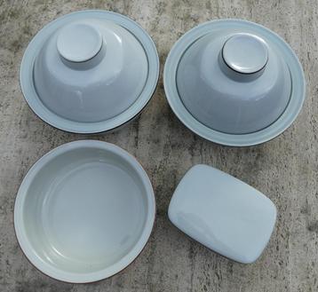 Figgjo Flint Norway Servies F555 Lichtgrijs met Bruin randje beschikbaar voor biedingen