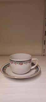 Vintage thee setje met hele kleine roze roosjes., Antiek en Kunst, Antiek | Servies compleet, Ophalen of Verzenden