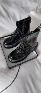 Satinyang leatherlook zwarte boots maat:40, Ophalen, Zwart, Satinyang, Zo goed als nieuw