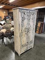 Handgesneden Kast uit India Uniek exemplaar Ibiza/Boho Nieuw, Ophalen, Met deur(en), Ibiza/Boho/Botanisch, Nieuw
