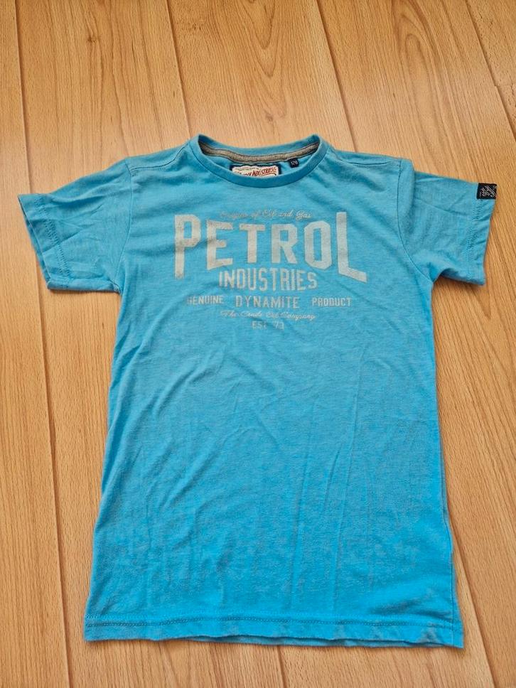 T shirt maat 128 Petrol Industries lichtblauw, Kinderen en Baby's, Kinderkleding | Maat 128, Zo goed als nieuw, Jongen, Shirt of Longsleeve