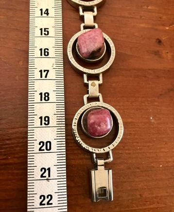 Vintage jaren ‘70 Armband met Rhodoniet edelsteen beschikbaar voor biedingen