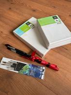 Schilderset met canvas en penselen - Nieuw!, Hobby en Vrije tijd, Schilderen, Ophalen, Nieuw, Doek
