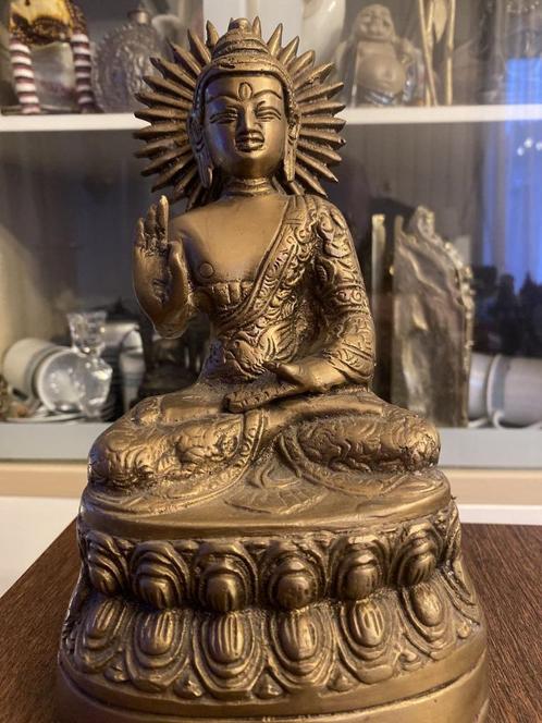 "Sakyamuni" Bronzen Boeddhabeeld  23x15 cm, Huis en Inrichting, Woonaccessoires | Boeddhabeelden, Gebruikt, Ophalen of Verzenden