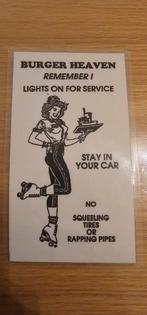 Reclame menu kaartje Drive-in jaren 50 USA, Ophalen of Verzenden, Gebruikt, Overige typen