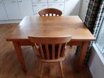 Tafel + 2 stoelen (massief grenen ), Huis en Inrichting, Tafels | Eettafels, Ophalen, Gebruikt, 50 tot 100 cm, Grenenhout